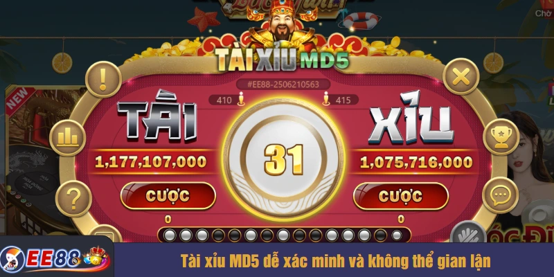 Tài xỉu MD5 dễ xác minh và không thể gian lận