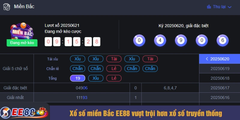 Xổ số miền Bắc EE88 vượt trội hơn xổ số truyền thống