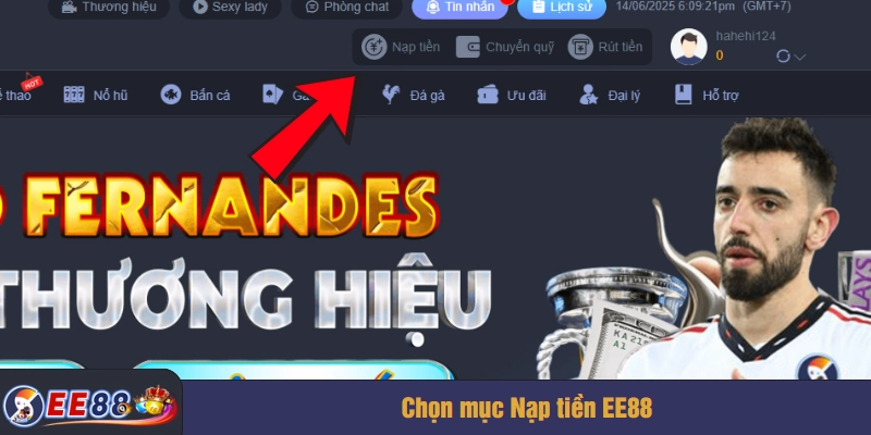 Chọn mục Nạp tiền EE88