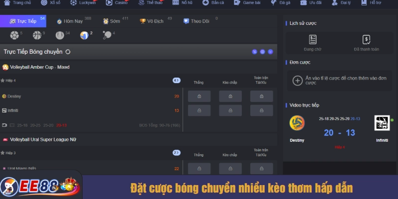 Đặt cược bóng chuyền nhiều kèo thơm hấp dẫn