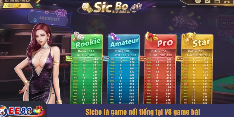 Sicbo là game nổi tiếng tại V8 game bài