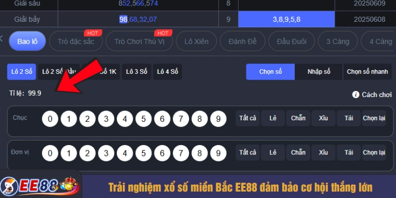 Trải nghiệm xổ số miền Bắc EE88 đảm bảo cơ hội thắng lớn
